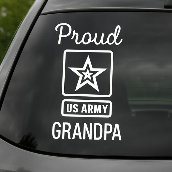 Handmade Proud US Army Grandpa Car Decal Sticker Military Veteran Support - Picture 1 of 5